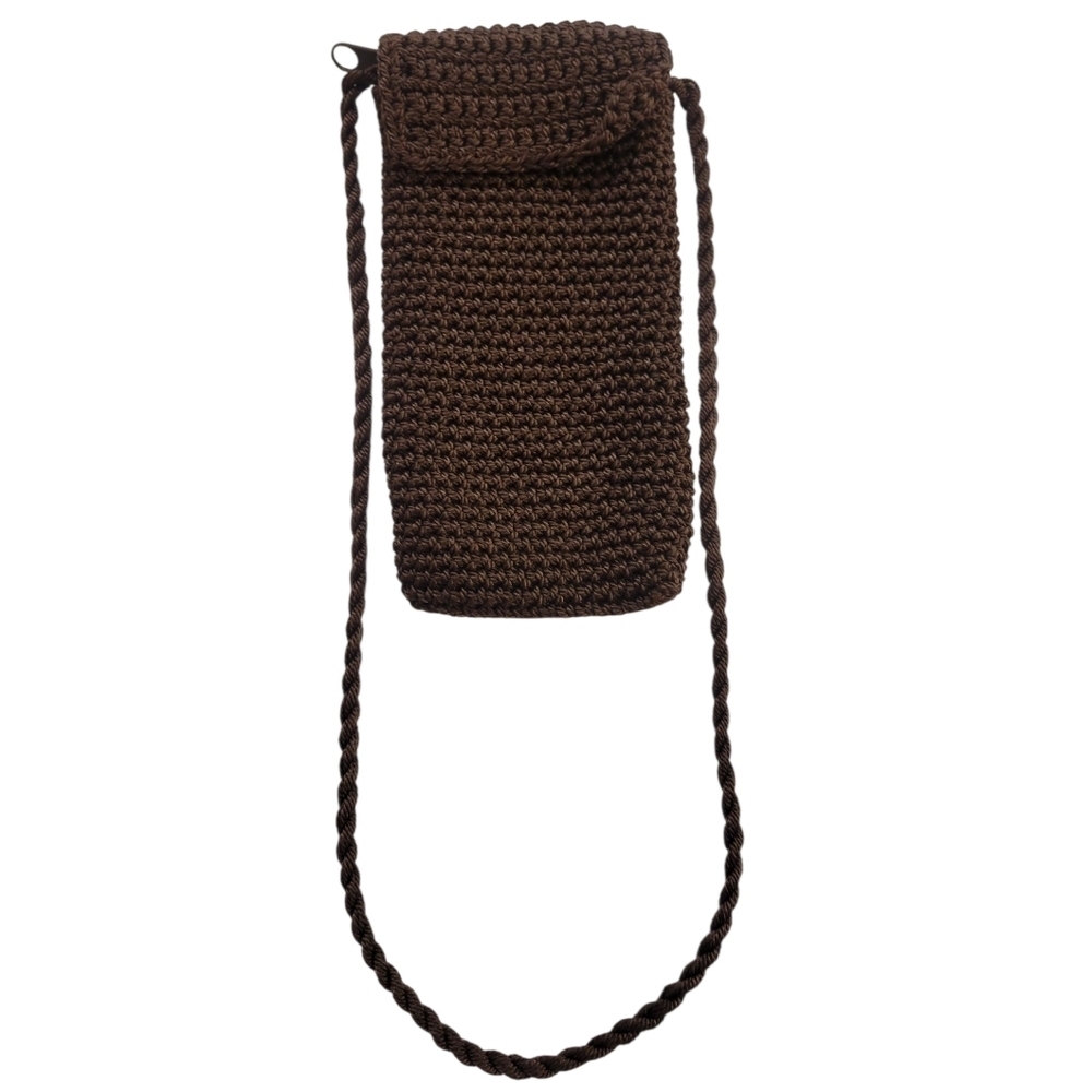 Brown Crochet Crossbody Bag